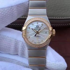 Best Replica Omega Constellation Double Eagle Lady White Mother-Of-Pearl Dial 27MM 3S Factory For Sale - Replica Watch Wholesale