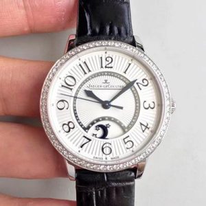 Best Replica Jaeger-LeCoultre Rendez-Vous 3612420 Black Leather Strap White Dial For Sale - Replica Watch Wholesale