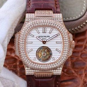 Best Replica Patek Philippe Nautilus 5711 Tourbillon Rose Gold Diamond R8 Factory White Dial For Sale - Replica Watch Wholesale