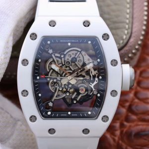 Best Replica Richard Mille RM055 White Ceramic Skeleton Dial KV Factory V2 For Sale - Replica Watch Wholesale