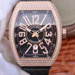 Best Replica Franck Muller Vanguard V45.SC.DT.D.NBR.CD.5N.NR Rose Gold Diamond For Sale - Replica Watch Wholesale