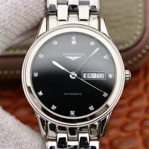 Best Replica Longines Flagship Double Calendar L4.899.4.12.6 GK Factory Black Dial For Sale - Replica Watch Wholesale