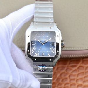 Best BV Factory Replica Watches Cartier Santos WSSA0013 Blue Dial For Sale - Replica Watch Wholesale