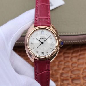 Best Replica Cle De Cartier Automatic 35mm WJCL0032 18K Rose Gold Silver-gray Dial For Sale - Replica Watch Wholesale