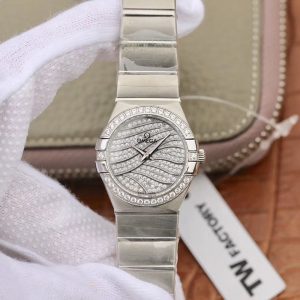 Best Replica Omega Constellation Quartz Ladies 27mm TW Factory White Gold Diamond Dial For Sale - Replica Watch Wholesale
