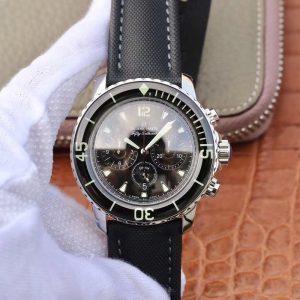 Best Replica Blancpain Fifty Fathoms Chronographe Flyback 5085F-1130-52A OM Factory Black Nylon Strap Black Dial For Sale - Replica Watch Wholesale