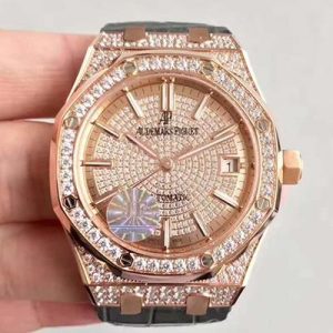 Best Replica Audemars Piguet Royal Oak 15450 JF Factory Rose Gold Diamond For Sale - Replica Watch Wholesale