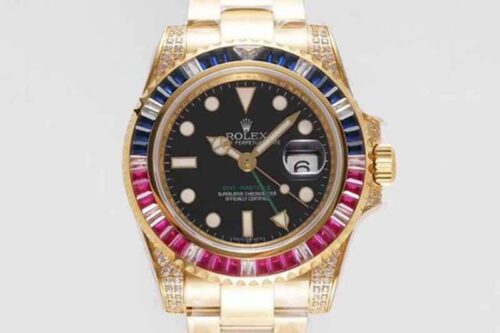 Best ROF Factory Replica Rolex GMT Master II 116758 SAru-78208 Gold Strap For Sale - Replica Watch Wholesale