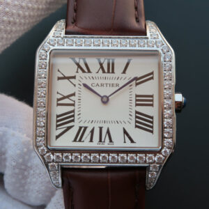 Best V6 Factory Replica Cartier Santos WH100651 Leather Strap For Sale - Replica Watch Wholesale