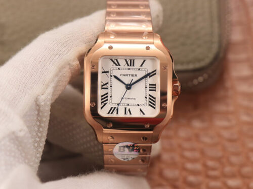 Best BV Factory Replica Cartier De Santos WSSA0010 18K Rose Gold Case For Sale - Replica Watch Wholesale