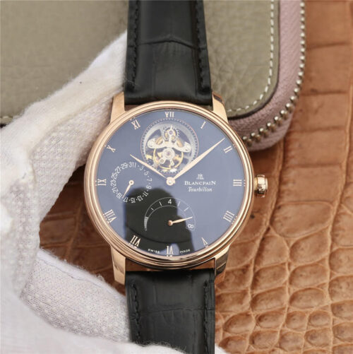 Best JB Factory Replica Blancpain Villeret 6025-3642-55B Black Dial For Sale - Replica Watch Wholesale