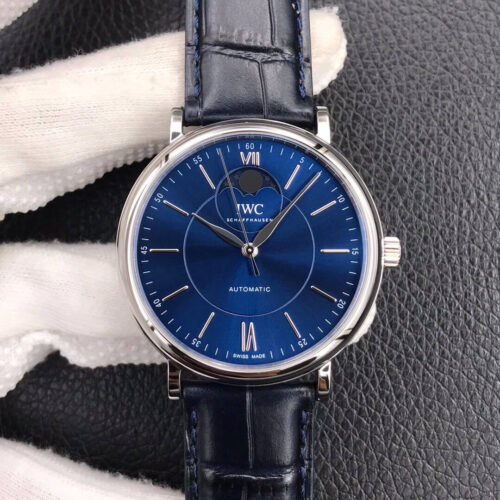 Best MKS Factory Replica IWC Portofino Moon Phase IW459402 Blue Dial For Sale - Replica Watch Wholesale