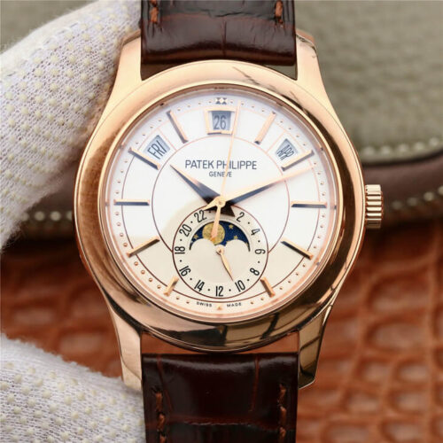 Best KM Factory Replica Patek Philippe Annual Calendar 5205R-001 Rose Gold Case For Sale - Replica Watch Wholesale