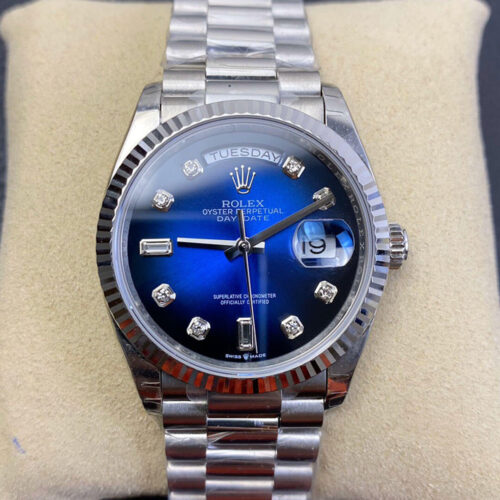 Best EW Factory Replica Rolex Day-Date M128239-0023 Blue Dial For Sale - Replica Watch Wholesale