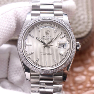 Best EW Factory Replica Rolex Day-Date M228349RBR-0007 Stainless Steel Strap For Sale – Replica Watch Wholesale