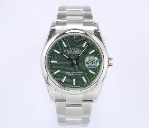 Best EW Factory Replica Rolex Datejust M126200-0020 Olive Green Palm Leaf Pattern Dial For Sale - Replica Watch Wholesale