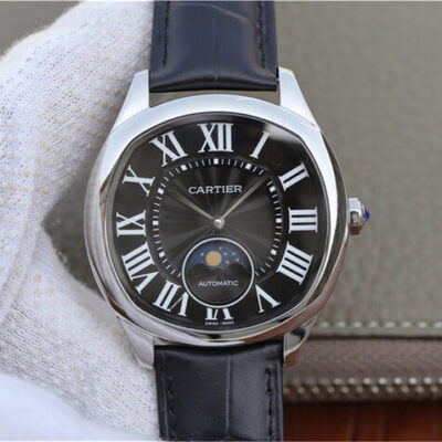 Replica Best Drive De Cartier Moonphase WGNM0009 Black Strap For Sale – Replica Watch Wholesale