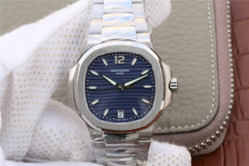 Best PF Factory Replica Patek Philippe Nautilus Ladies 7118/1A-001 Blue Dial For Sale - Replica Watch Wholesale
