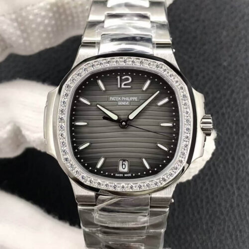 Best PF Factory Replica Patek Philippe Nautilus Ladies 7118-1200A-011 Gray Black Dial For Sale - Replica Watch Wholesale