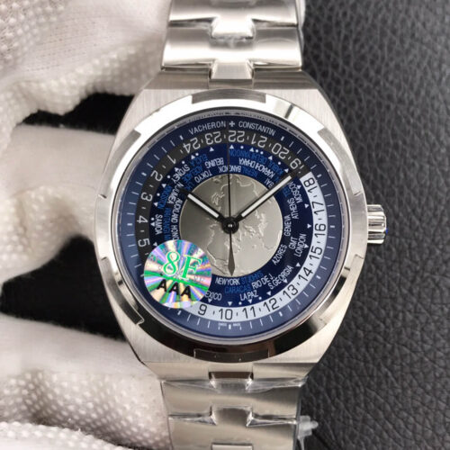 Best 8F Factory Replica Vacheron Constantin Overseas 7700V/110A-B172 World Time Blue Dial For Sale - Replica Watch Wholesale