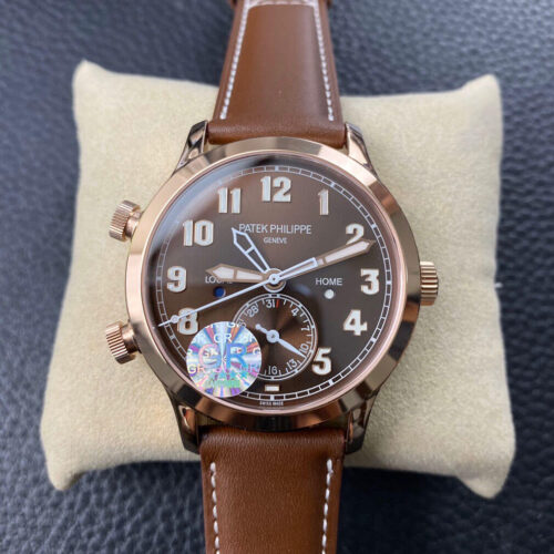 Best GR Factory Replica Patek Philippe Calatrava 5524R-001 Brown Leather Strap For Sale - Replica Watch Wholesale