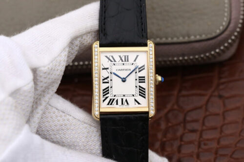 Best K11 Factory Replica Cartier Tank Ladies Black Strap For Sale - Replica Watch Wholesale