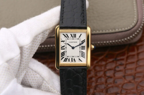 Best K11 Factory Replica Cartier Tank W5200002 Black Strap For Sale - Replica Watch Wholesale
