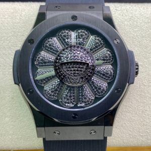 Best Replica Hublot Classic Fusion Takashi Murakami 507.CX.9000.RX.TAK21 Sunflower Black Strap For Sale - Replica Watch Wholesale