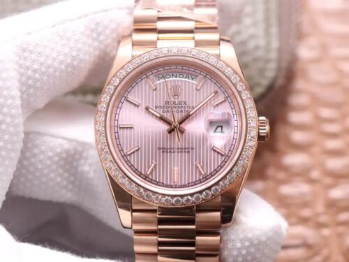 Best EW Factory Replica Rolex Day Date M228345RBR-0010 Pink Dial For Sale - Replica Watch Wholesale