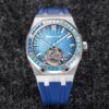 Best R8 Factory Replica Audemars Piguet Royal Oak Tourbillon V3 Blue Rubber Strap For Sale - Replica Watch Wholesale