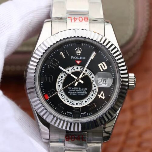 Best Noob Factory Rolex Sky Dweller 326939 Black Dial For Sale - Replica Watch Wholesale