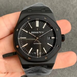 Best ZF Factory Replica Audemars Piguet Royal Oak 15400 DLC Version Frosted Black Strap For Sale - Replica Watch Wholesale