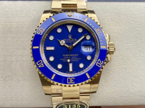 Best Clean Factory Replica Rolex Submariner M116618LB-0003 Yellow Gold Strap For Sale - Replica Watch Wholesale