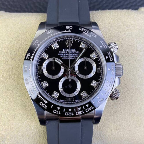 Best Clean Factory Replica Rolex Cosmograph Daytona M116519LN-0025 Black Strap For Sale - Replica Watch Wholesale