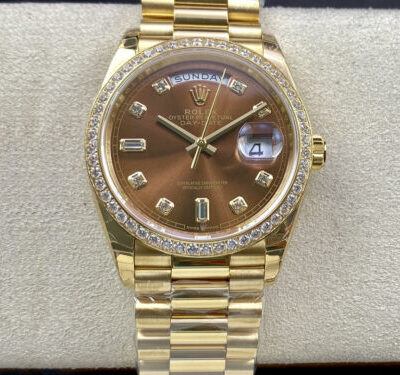 Best EW Factory Replica Rolex Day Date M128348RBR-0005Yellow Gold Strap For Sale – Replica Watch Wholesale