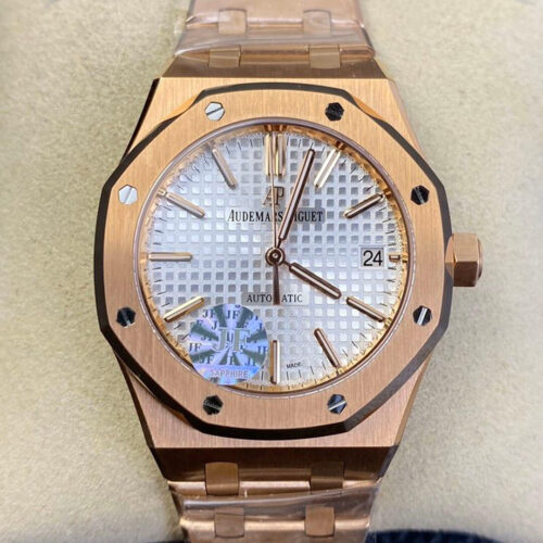 Best JF Factory Replica Audemars Piguet Royal Oak 15450OR.OO.1256OR.01 Rose Gold Strap For Sale - Replica Watch Wholesale