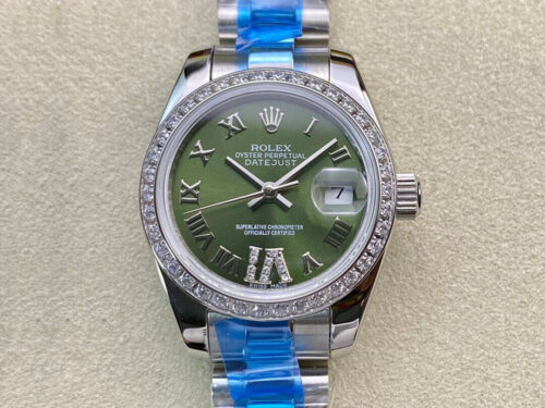 Best BP Factory Replica Rolex Datejust 28MM Diamond-set Green Dial For Sale - Replica Watch Wholesale