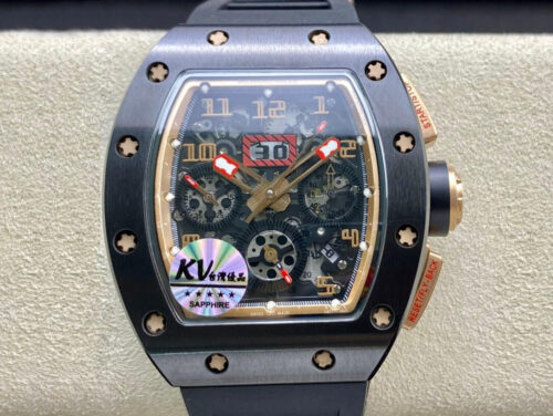 Best KV Factory Replica Richard Mille RM011 Black Rubber Strap For Sale - Replica Watch Wholesale
