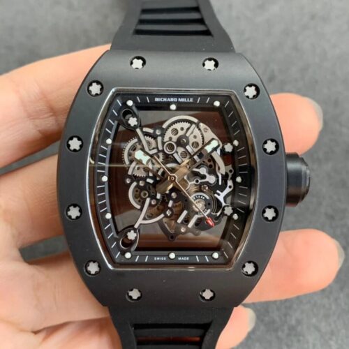 Best KV Factory Replica Richard Mille RM055 V2 Black Rubber Strap For Sale - Replica Watch Wholesale
