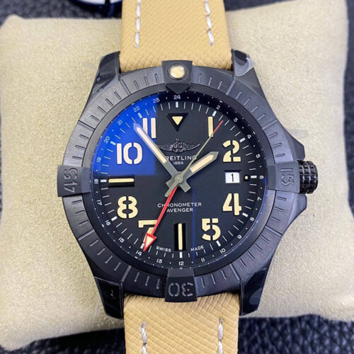 Best GF Factory Replica Breitling Avenger GMT 45 V32395101B1X1 Black Dial For Sale - Replica Watch Wholesale