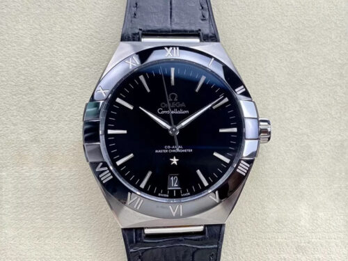 Best VS Factory Replica SBF Omega Constellation 131.33.41.21.01.001 Black Leather Strap For Sale - Replica Watch Wholesale