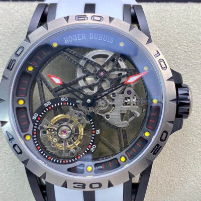 BBR Factory Replica Roger Dubuis Excalibur RDDBEX0549 Tourbillon White Rubber Strap