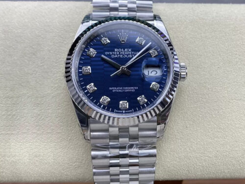Best VS Factory Replica Rolex Datejust M126234-0057 36MM Blue Diamond Dial For Sale - Replica Watch Wholesale