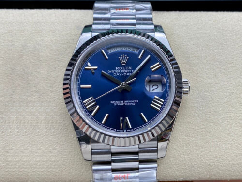 Best GM Factory Replica Rolex Day Date M228236-0007 V2 Blue Dial For Sale - Replica Watch Wholesale