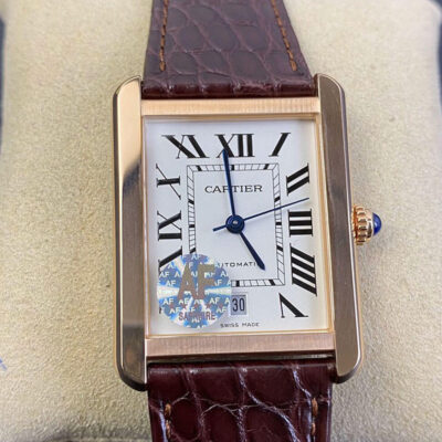 Best AF Factory Replica Cartier Tank W5200026 Brown Leather Strap For Sale – Replica Watch Wholesale
