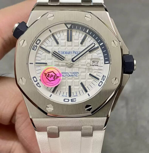 Best APS Factory Replica Audemars Piguet Royal Oak Offshore 15710ST.OO.A010CA.01 White Strap For Sale - Replica Watch Wholesale