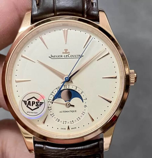 Best APS Factory Replica Jaeger-LeCoultre Master 1362520 Brown Leather Strap For Sale - Replica Watch Wholesale