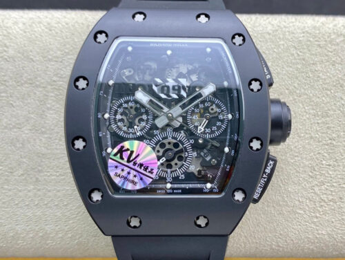 Best KV Factory Replica Richard Mille RM011 Black Rubber Strap For Sale - Replica Watch Wholesale