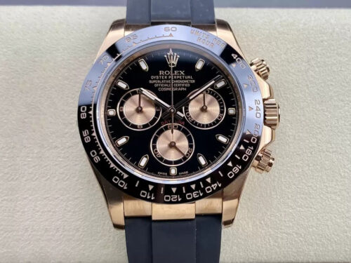Best Clean Factory Replica Rolex Cosmograph Daytona M116515LN-0017 Black Strap For Sale - Replica Watch Wholesale
