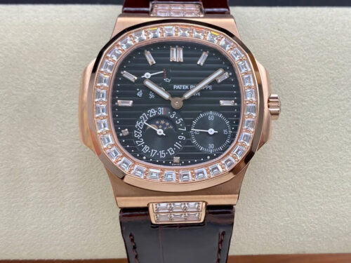 Best GR Factory Replica Patek Philippe Nautilus 5724R-001 Brown leather Strap For Sale - Replica Watch Wholesale